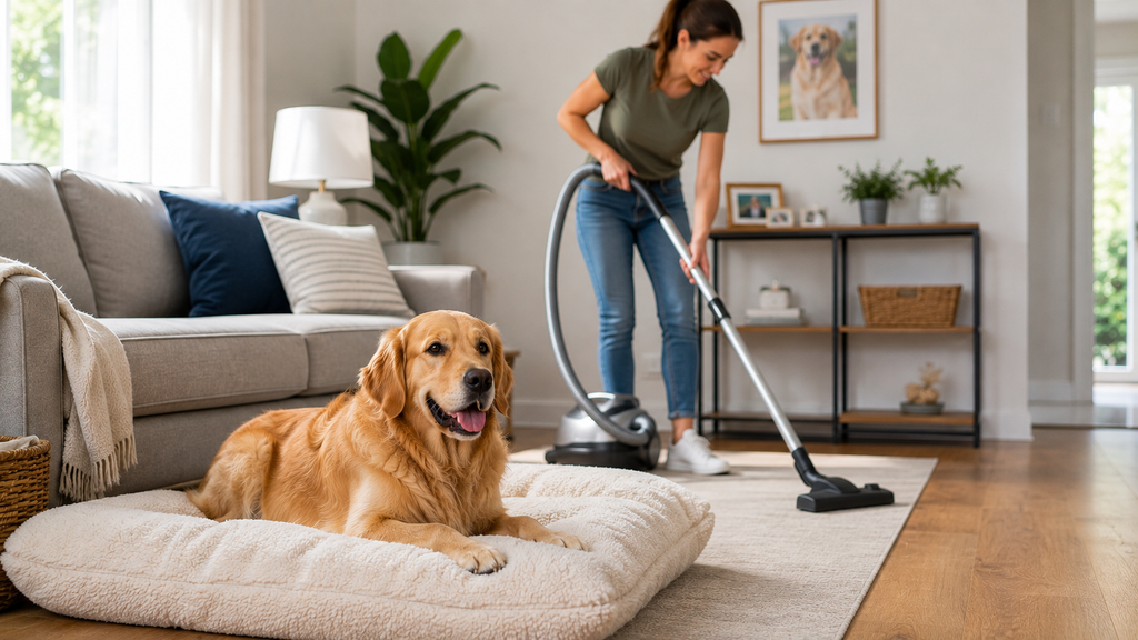 Dog bedding and clean home environment for flea prevention