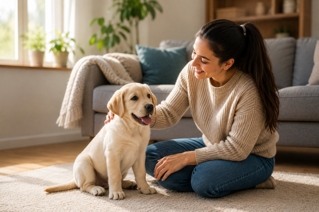puppy training tips for beginners with owner bonding at home