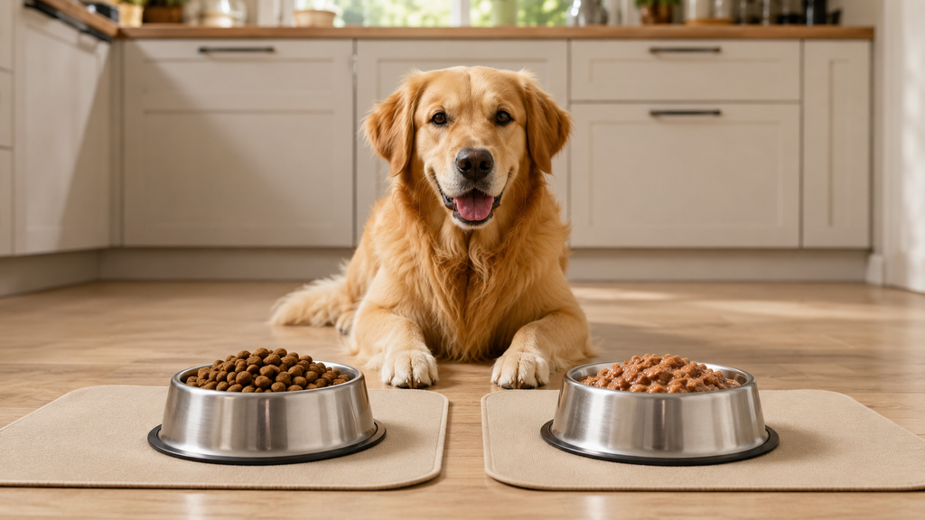 Dry and wet dog food options for sensitive stomachs