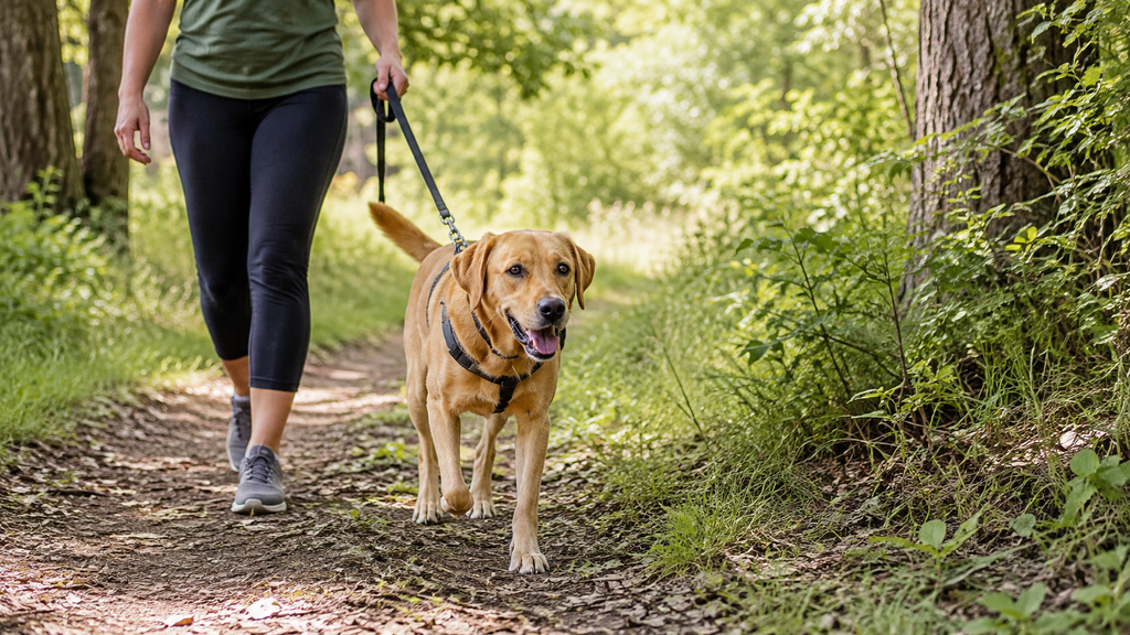 Healthy dog outdoors in an environment where flea and tick exposure may occur
