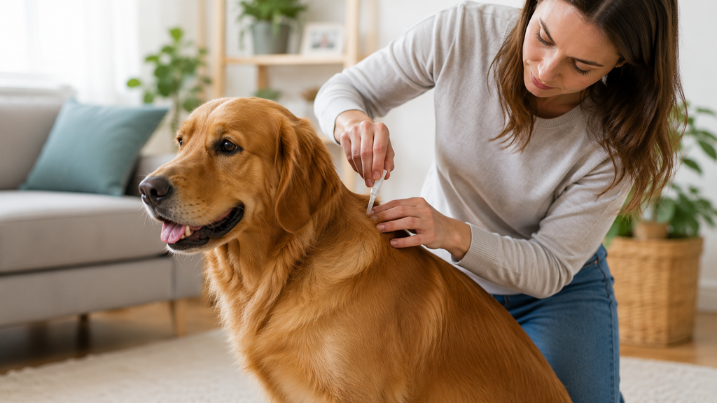 Applying topical flea and tick prevention